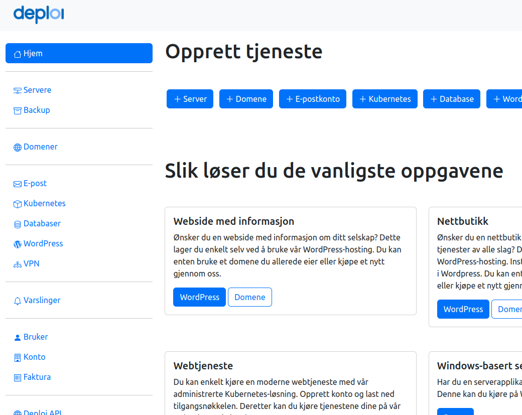 Nye egenskaper i kundepanelet